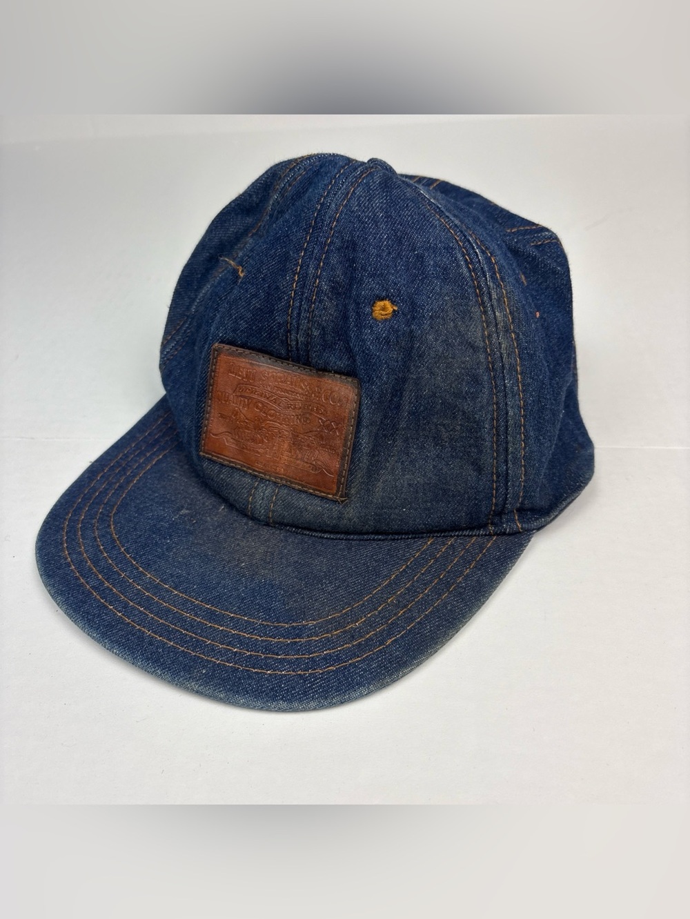 Vintage Levi Strauss & Co Baseball Hat Denim Flaws Patch Adjustable Cotton Blue